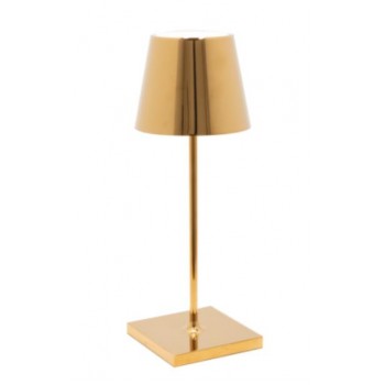 Zafferano - LED Poldina Mini Leaf Table Lamp Rechargeable Gold IP54 - LD0320O3
