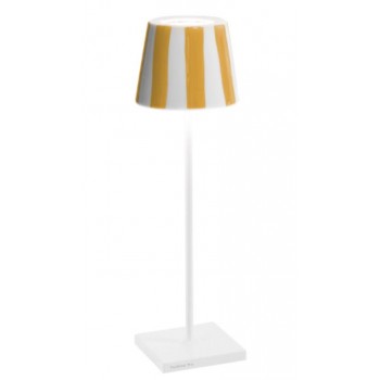 Zafferano - LED Poldina Lido Pro White Yellow Stripes Table Lamp Rechargeable White Yellow IP65 - LD0340BC2