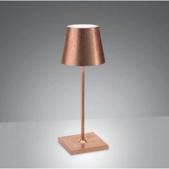 Zafferano - LED Poldina Mini Leaf Table Lamp Rechargeable Bronze IP54 - LD0320RFR