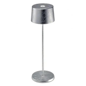 Zafferano - LED Olivia Pro Table Decorative Lamp Rechargeable Silver Leaf IP65 - LD0850BFA