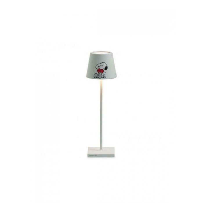 Zafferano - LED Poldina x Peanuts Heart Επιτραπέζιο Φωτιστικό Επαναφορτιζόμενο Λευκό IP65 - LD0340BP2