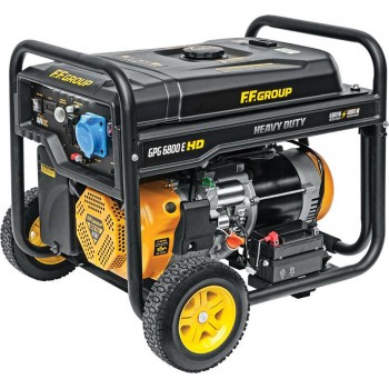 F.F. Group - GPG 6800E HD Gasoline Generator Four Stroke with Starter, Wheels and Maximum Power 6.8kVA 438cc - 46098