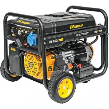 F.F. Group - GPG 8500E HD Gasoline Generator Four Stroke with Starter, Wheels and Maximum Power 8.5kVA 500cc - 46099