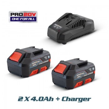 Bormann - Set 2 Lithium Batteries 20V 4Ah with 20V Fast Charger - 053149