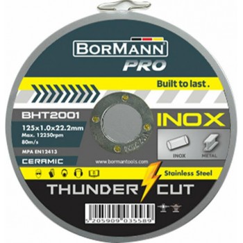 Bormann - BHT2001 Thunder Cut SET Metal and INOX Cutting Discs 1x125mm 10pcs - 035589  Bormann - BHT2001 Thunder Cut SET Metal and INOX Cutting Discs 1x125mm 10pcs - 035589