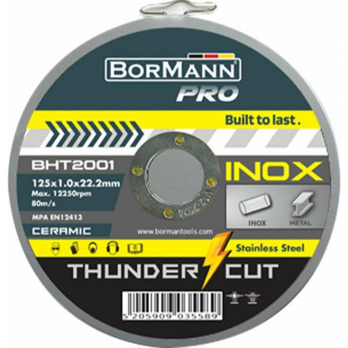 Bormann - BHT2001 Thunder Cut SET Metal and INOX Cutting Discs 1x125mm 10pcs - 035589 Bormann - BHT2001 Thunder Cut SET Metal and INOX Cutting Discs 1x125mm 10pcs - 035589