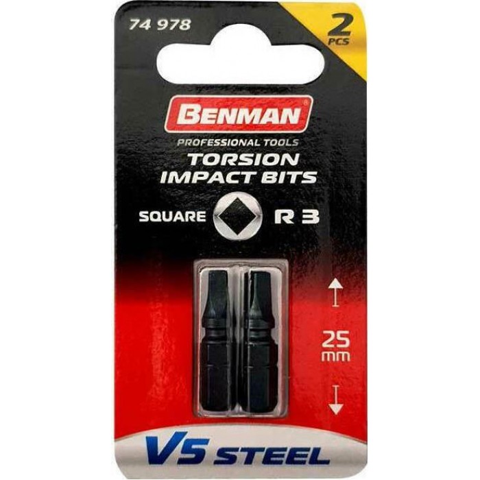 Benman - Σετ 2 Μύτες Κατσαβιδιού R3X25mm - 74978 Benman - Σετ 2 Μύτες Κατσαβιδιού R3X25mm - 74978