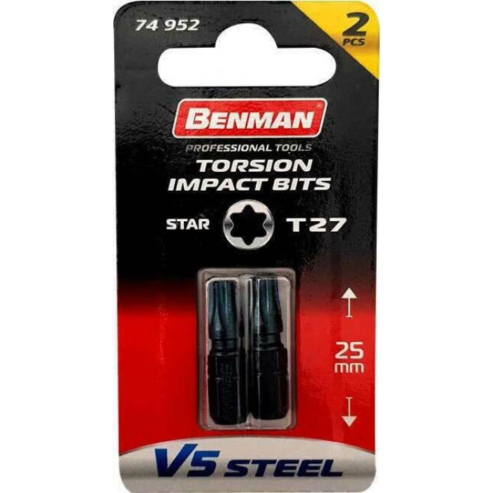Benman - Σετ 2 Μύτες Κατσαβιδιού Torx T27x25mm - 74952 Benman - Σετ 2 Μύτες Κατσαβιδιού Torx T27x25mm - 74952