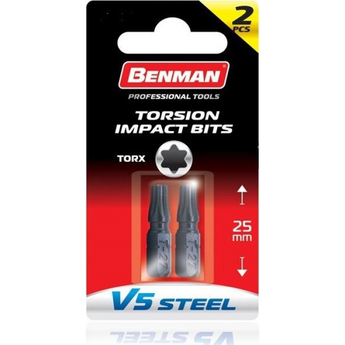 Benman - Σετ 2 Μύτες Κατσαβιδιού Torx T15x25mm - 74949 Benman - Σετ 2 Μύτες Κατσαβιδιού Torx T15x25mm - 74949