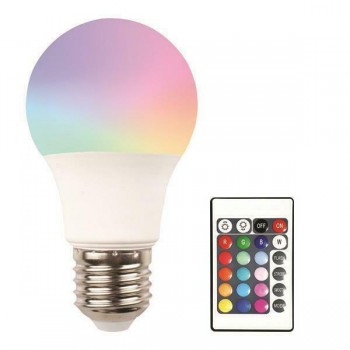 Eurolamp - Λάμπα LED για Ντουί E27 RGBW 9W 850lumens με τηλεχειριστήριο - 147-77906