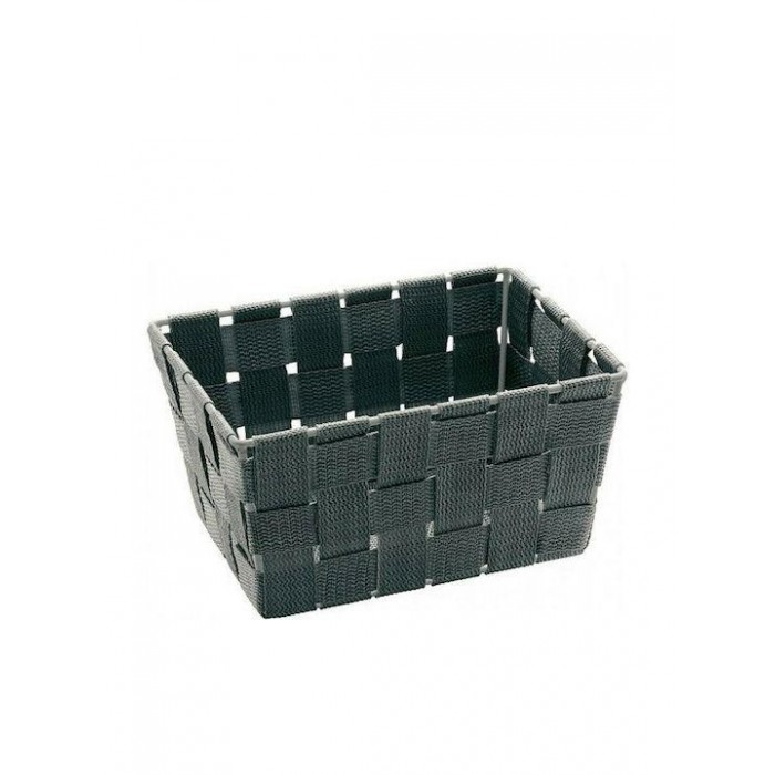 WENKO - Adria Storage Basket Fabric Grey 19X14X9cm - 213491121 WENKO - Adria Storage Basket Fabric Grey 19X14X9cm - 213491121