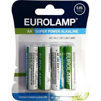 Eurolamp - LR6 Super Power Alkaline Batteries AA 1.5V 4PCS - 147-24101
