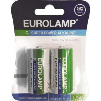 Eurolamp - LR14 Super Power Alkaline Batteries C 1.5V 2PCS - 147-24102