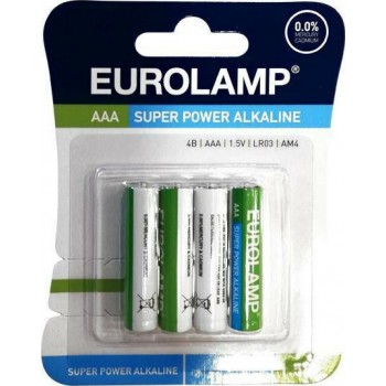 Eurolamp - LR03 Super Power Alkaline Alkaline Batteries AAA 1.5V 4PCX - 147-24100