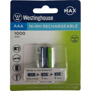 Westinghouse Max - Rechargeable Batteries AAA Ni-MH 1000mAh 1.2V 2PCX - 920-24201