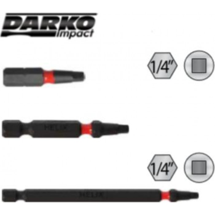 Helix - Darko Impact Torsion R2x100mm ScrewDriver Nose - 122102100 Helix - Darko Impact Torsion R2x100mm ScrewDriver Nose - 122102100