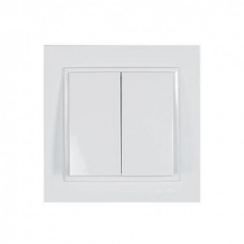 Eurolamp - Recessed Wall Switch for Lighting Control with Frame and Two Keys White - 152-10105