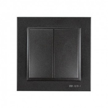 Eurolamp - K/R Recessed Wall Switch for Lighting Control with Frame and Two Keys Black - 152-10304
