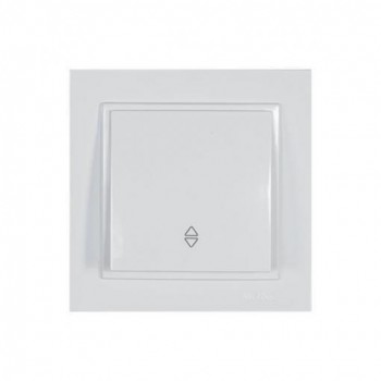 Eurolamp - Recessed Shutter Wall Switch with Frame and One Key Aller Retour White - 152-10103
