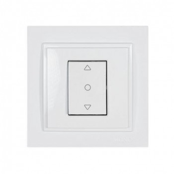 Eurolamp - Recessed Shutter Wall Switch with Frame and One Key White - 152-10113