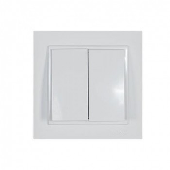 Eurolamp - K/R Recessed Wall Switch for Illumination Control with Frame and Two Keys White - 152-10104