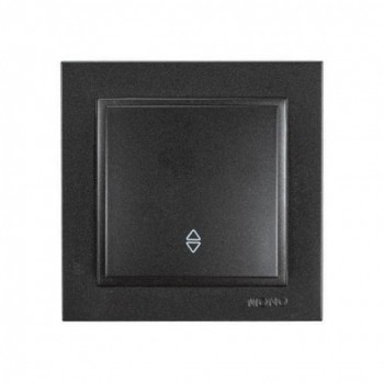 Eurolamp - A/R Recessed Shutter Wall Switch with Frame and One Key Aller Retour Black - 152-10302