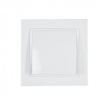 Eurolamp - Recessed Wall Switch for Illumination Control with Frame and One Key White - 152-10101