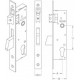 Domus - Χωνευτή Κλειδαριά Ασφαλείας Μαχαιρωτή 35mm με Κύλινδρο 16075Κ Ασημί - 91435