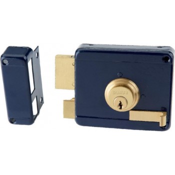 Domus - Κουτιαστή Κλειδαριά με Αντίκρυσμα Αριστερά Μπλε - 96250L