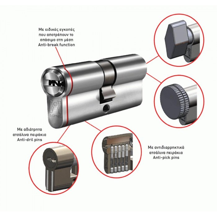 Domus - ECON Αφαλός Ασφαλείας 90mm 30/60 Ασημί - 21090K Domus - ECON Αφαλός Ασφαλείας 90mm 30/60 Ασημί - 21090K