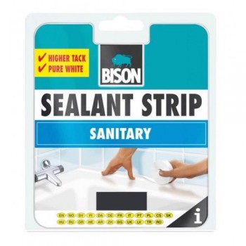 Bison - Sealant Strip Sanitary Self-adhesive Insulating Tape White 22mm x 3.35m - 96443