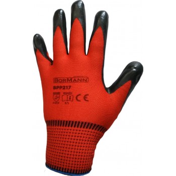 Bormann - BPP218 Nitrile Work Gloves Red No 10 - 023265