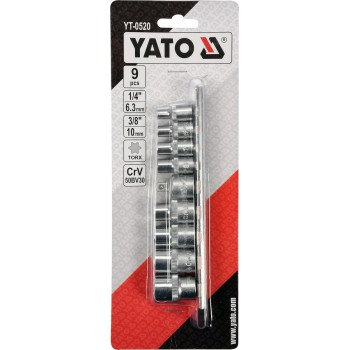 ΥΑΤΟ - ΣΕΤ Καρυδάκια Torx με Καρέ Υποδοχής 1/4inch 9ΤΜΧ - ΥΤ-0520 ΥΑΤΟ - ΣΕΤ Καρυδάκια Torx με Καρέ Υποδοχής 1/4inch 9ΤΜΧ - ΥΤ-0520