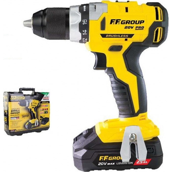 F.F. Group - CDD-BL SET 20V PRO BATTERY SCREWDRIVER + 2.5Ah BATTERY + CARRYING CASE - 44999 F.F. Group - CDD-BL SET 20V PRO BATTERY SCREWDRIVER + 2.5Ah BATTERY + CARRYING CASE - 44999