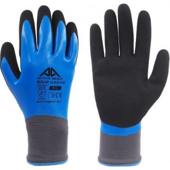 DOORADO - ACTIVE GEAR WATERPROOF BLUE 9/L Nitrile Work Gloves - G3249L