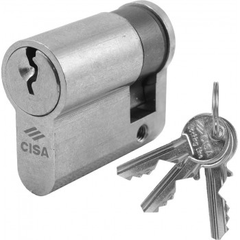 CISA - Locking Line Belly button half for glass doors 30-10mm nickel - 08030