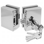 ABUS - 9470L Left Glass Door Lock with Knob and Security Cylinder 10/30 - 005336