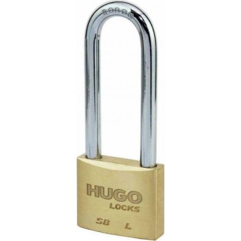 Hugo - SB20L Brass long neck padlock with 2 keys 20mm - 60271