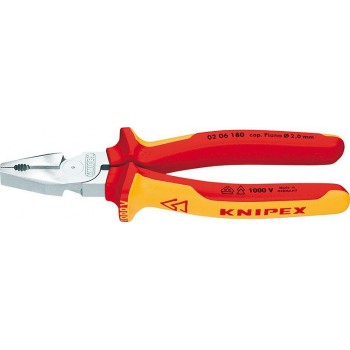 KNIPEX - Straight Steel Wire Pliers with fulcrum insulation 1000volt 225mm - 0206225