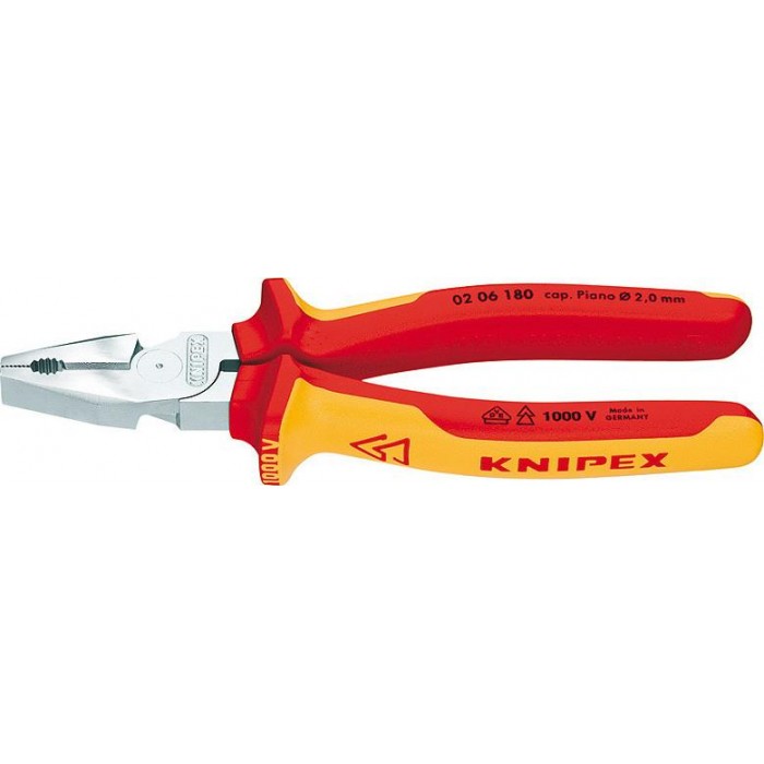 KNIPEX - Straight Steel Wire Pliers with fulcrum insulation 1000volt 225mm - 0206225