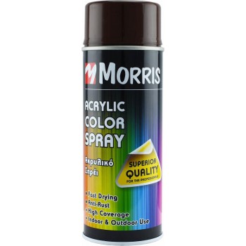 Morris - RAL 8016 Mahogany Brown Acrylic Spray Paint with Glossy Effect 400ml - 28525