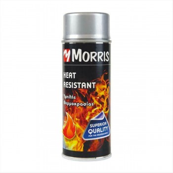 Morris - Heat Resistant Lacquer 800°C High Temperature Spray with Matte Gray Effect 400ml - 28549