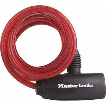 Master Lock - 8127EURDPRO Bicycle Lock Cookie Red with Key 180cm - 812700112