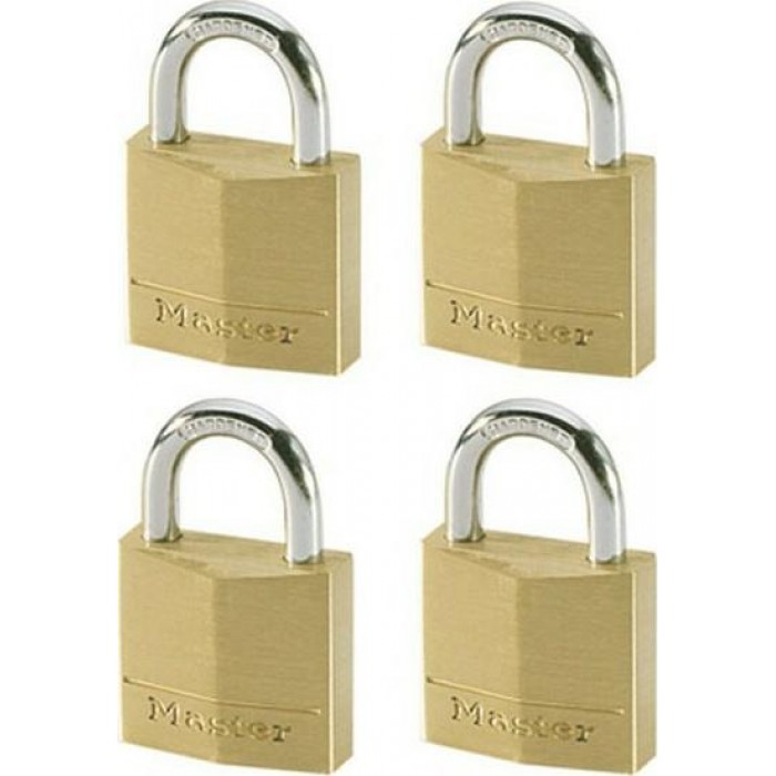 Master Lock - 130EURQNOP ΣΕΤ Μπρούτζινα Λουκέτα Πέταλο με ίδιο κλειδί 30mm 4ΤΜΧ - 130430112