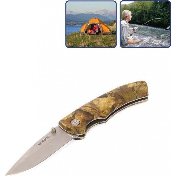 WorkPro - W000314 Tactical Camo Knife Knife 19,7cm - 600006.0015