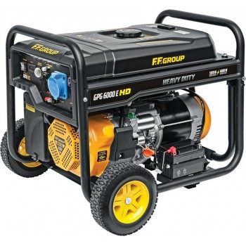 F.F. Group - GPG 6000E HD Four-stroke Petrol Generator with Starter, Wheels and Maximum Power 6,0kVA 420cc - 46097