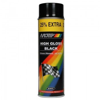 Motip - High Gloss Black Ακρυλικό Σπρέι Βαφής με Γυαλιστερό Εφέ Μαύρο 500ml - 04005
