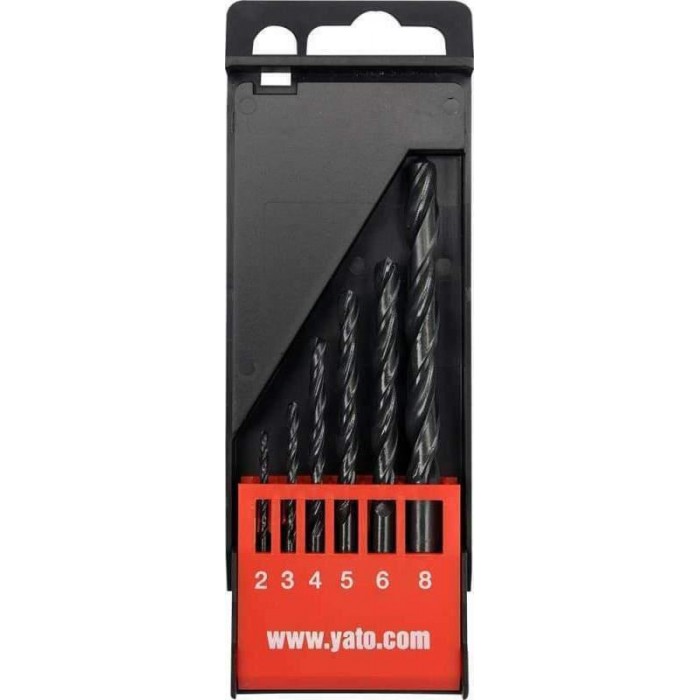 Yato - HSS Drill Set with Cylindrical Stem for Metal and Wood 2-8mm 6PCS - YT-4460 Yato - HSS Drill Set with Cylindrical Stem for Metal and Wood 2-8mm 6PCS - YT-4460