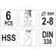Yato - HSS Drill Set with Cylindrical Stem for Metal and Wood 2-8mm 6PCS - YT-4460 Yato - HSS Drill Set with Cylindrical Stem for Metal and Wood 2-8mm 6PCS - YT-4460