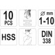 Yato - HSS Drill Set with Cylindrical Stem for Metal and Wood 2-8mm 10PCS - YT-4461 Yato - HSS Drill Set with Cylindrical Stem for Metal and Wood 2-8mm 10PCS - YT-4461